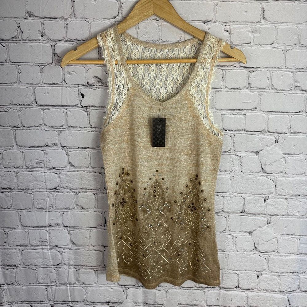 Miss Me Y2K Crochet Knit Tank NWT Size Small